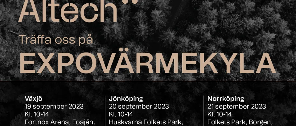 Möt Altech på ExpoVärmeKyla - branschens egen minimässa som går av stapeln på tre ställen